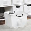 Pemberly Row Modern Metal Storage Shelf with 6 Bins in White