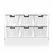 Pemberly Row Modern Metal Storage Shelf with 6 Bins in White