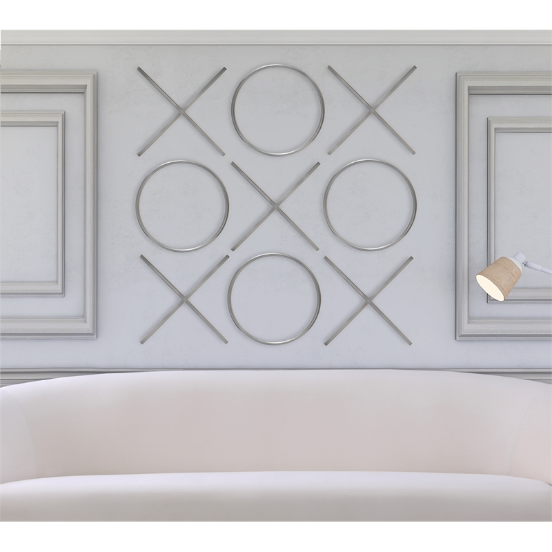 Pemberly Row Modern Chrome Stainless Steel Contemporary Wall Decor
