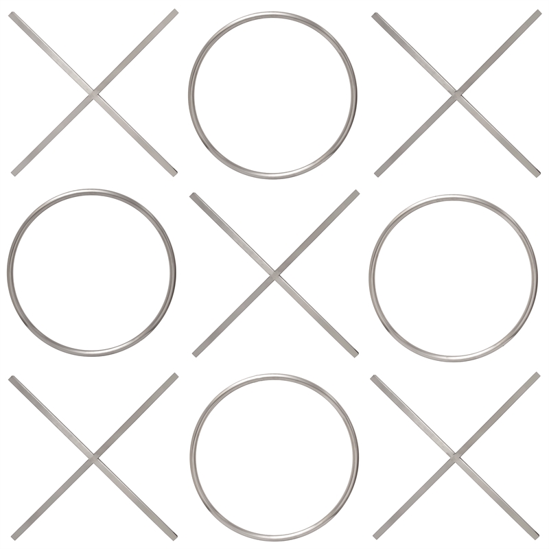 Pemberly Row Modern Chrome Stainless Steel Contemporary Wall Decor
