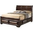 Pemberly Row Contemporary King Storage Bed Cappuccino Finish