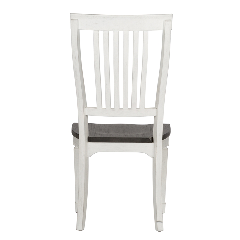 Pemberly Row Modern White Slat Back Side Chair (RTA)-Set of 2