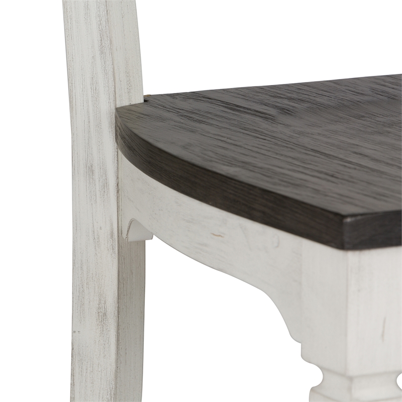 Pemberly Row Modern White Slat Back Side Chair (RTA)-Set of 2