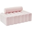 Pemberly Row Modern / Contemporary Pink Finish Velvet Loveseat