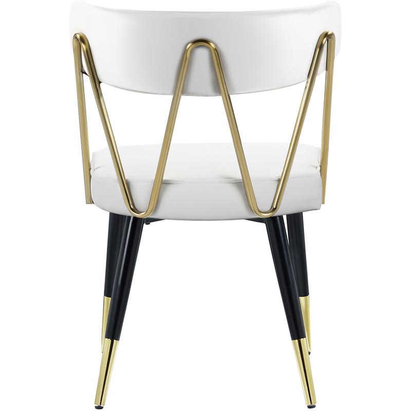 Pemberly Row Modern White Vegan Leather Dining Chair (Set of 2)