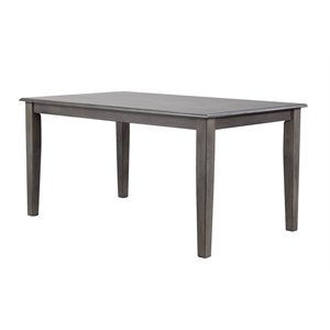 Pemberly Row Modern 60&quot Rectangular Wood Dining Table in Gray