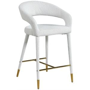 Pemberly Row Modern / Contemporary Cream Finish Fabric Stool