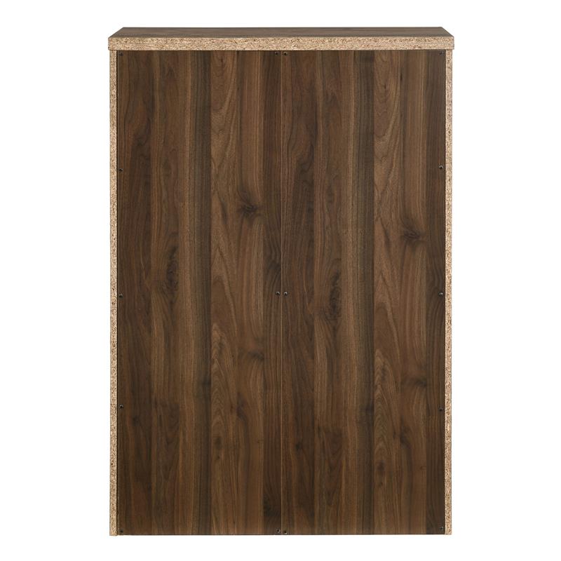 Pemberly Row Contemporary Rustic Wood 5-Drawer Chest in Walnut