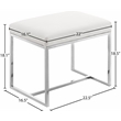 Pemberly Row Modern Soft White Vegan Leather Ottoman / Stool