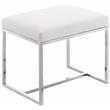 Pemberly Row Modern Soft White Vegan Leather Ottoman / Stool