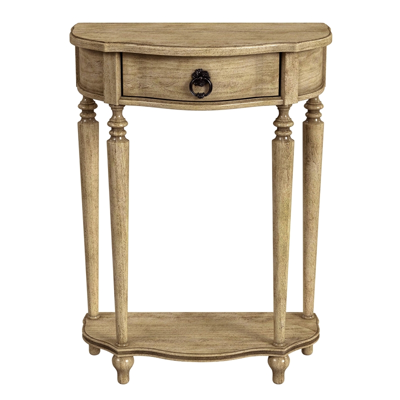Pemberly Row Modern Antique Beige Console Table With Storage