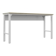 Pemberly Row Contemporary MDP Wood/Metal Garage Table in White