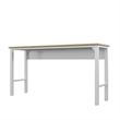 Pemberly Row Contemporary MDP Wood/Metal Garage Table in White