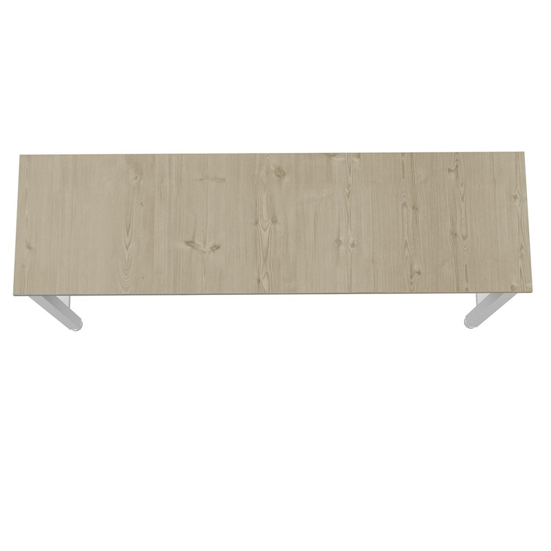 Pemberly Row Contemporary MDP Wood/Metal Garage Table in White