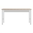 Pemberly Row Contemporary MDP Wood/Metal Garage Table in White
