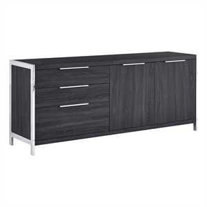 Pemberly Row Modern Walnut Storage Cabinet with 5 Compartments