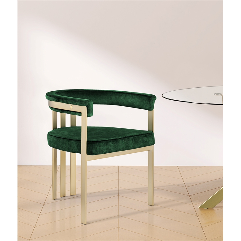 Pemberly Row Contemporary Green Velvet Dining Chair (Set of 2)