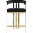 Pemberley Row Velvet Black Counter Stool Rectangular 22.5