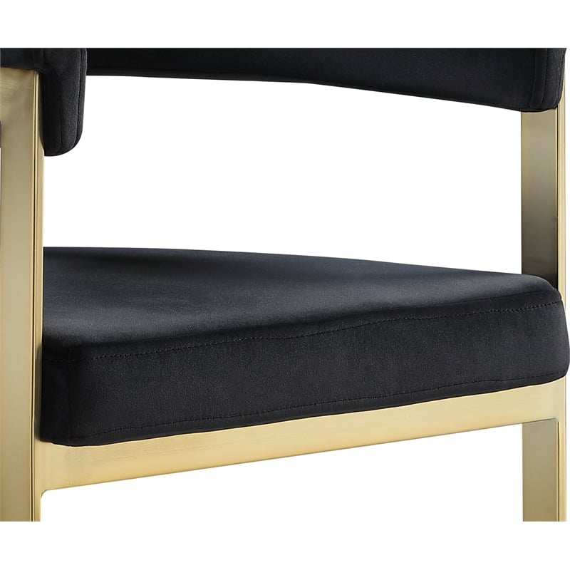 Pemberley Row Velvet Black Counter Stool Rectangular 22.5