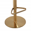Pemberly Row Modern White and Gold Vegan Leather Adjustable Stool