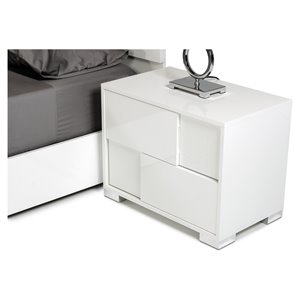 Pemberly Row 2-Drawer Soft Closing Modern MDF Wood Nightstand in White