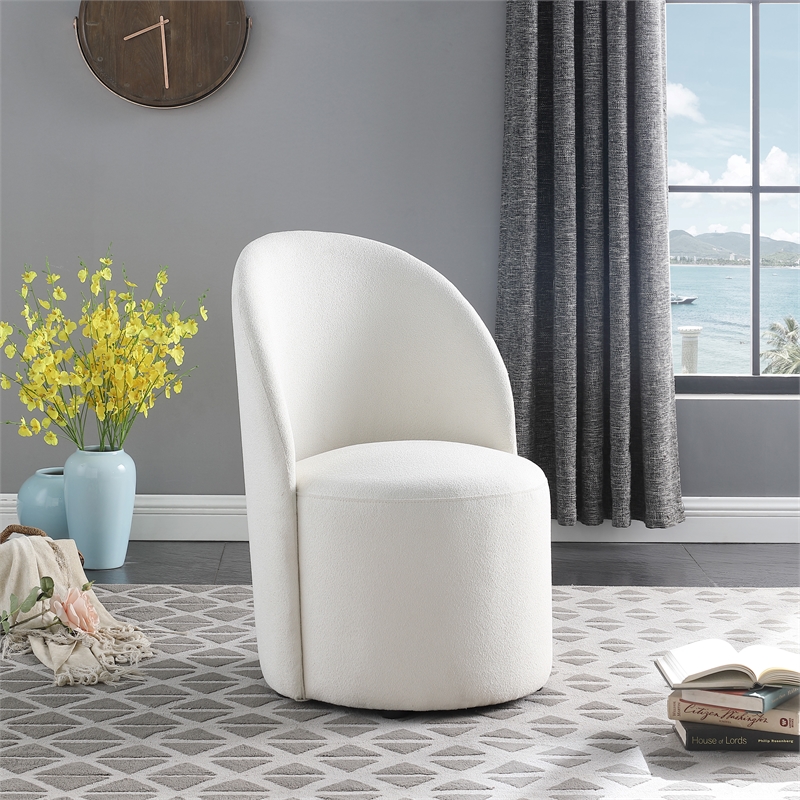 Pemberly Row Modern / Contemporary Cream Fabric Accent Chair