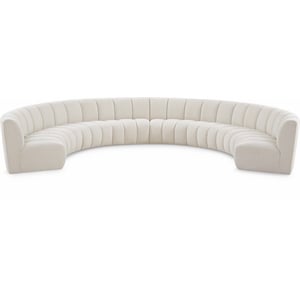 Pemberly Row Modern Cream Boucle Fabric 8pc. Modular Sectional
