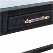 Pemberly Row Modern / Contemporary Charcoal Finish Rattan Desk