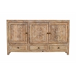Pemberly Row 3-Door 3-Drawer Solid Wood Accent Cabinet in White Wash