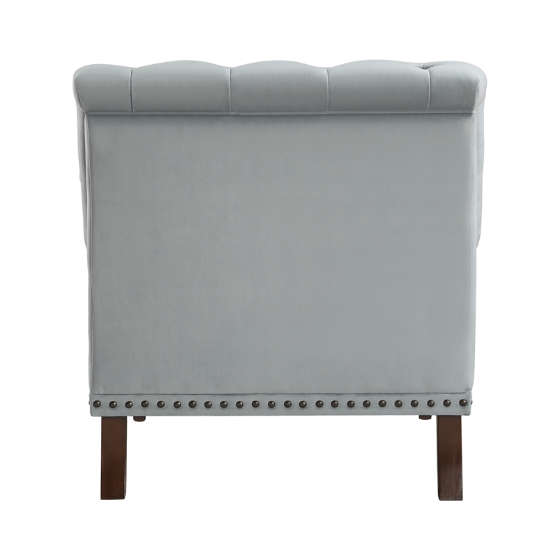 Pemberly Row Modern Fabric Upholstered Accent Chair in Gray Color