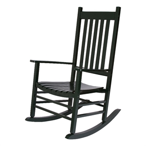 Pemberly Row Traditional Hardwood Indoor/Outdoor Patio Porch Rocker in Green