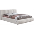 Pemberly Row Modern / Contemporary Cream Boucle Fabric King Bed