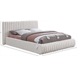 Pemberly Row Modern / Contemporary Cream Boucle Fabric King Bed