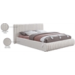Pemberly Row Modern / Contemporary Cream Boucle Fabric King Bed