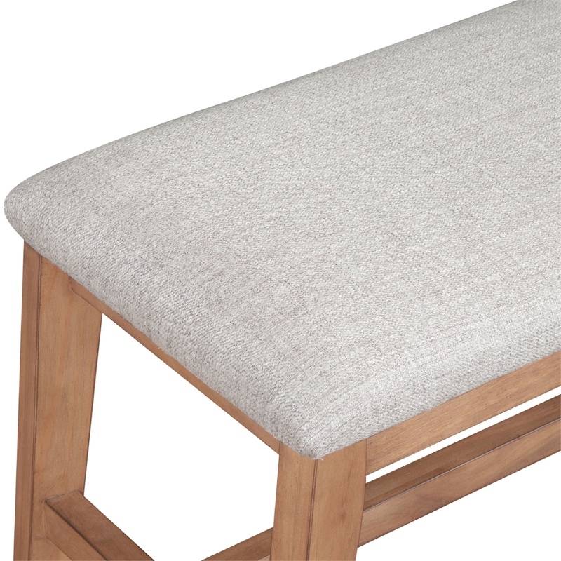 Pemberly Row Contemporary Solid Pine Dining Bench in Natural