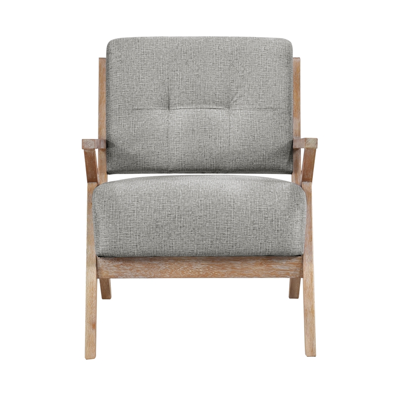 Pemberly Row Fabric Upholstered Accent Chair in Brownish Gray