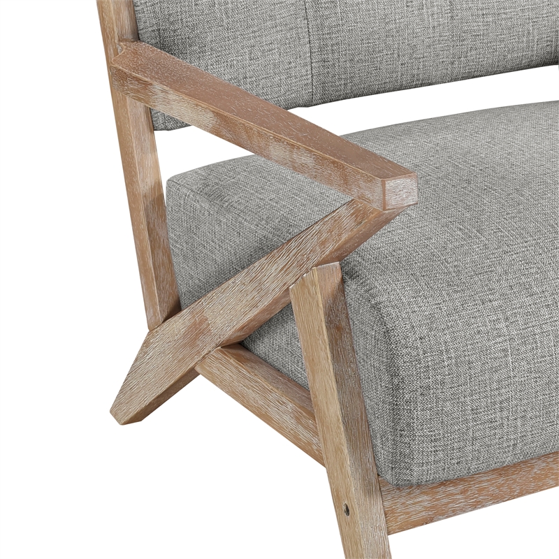Pemberly Row Fabric Upholstered Accent Chair in Brownish Gray