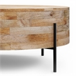 Pemberley Row Mango Wood Natural Coffee Table Round Modern Design 38