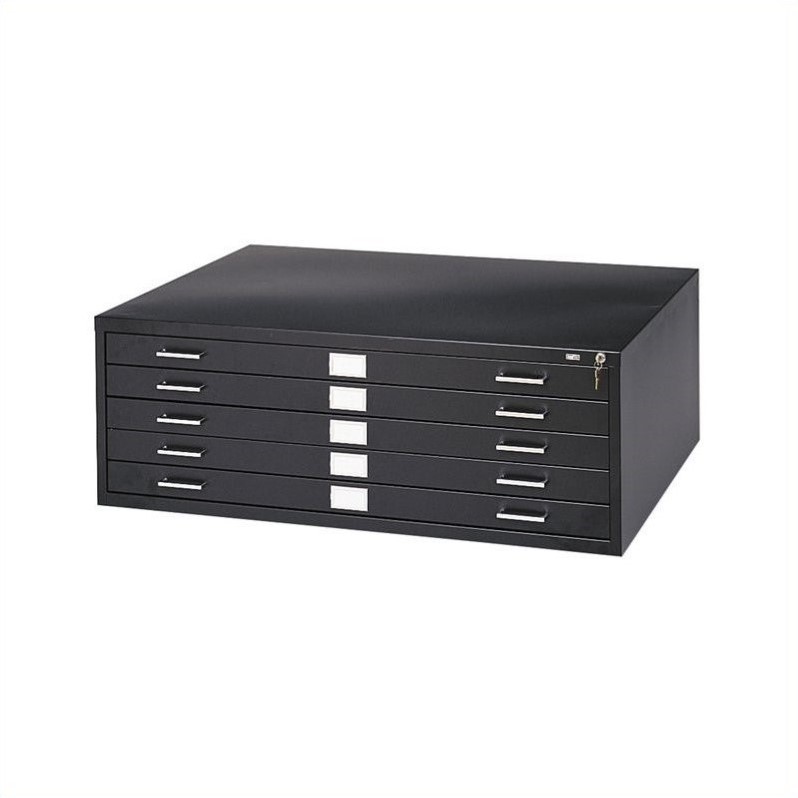 Pemberly Row 5 Drawer Metal Flat Files Cabinet for 24