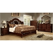 Pemberly Row Modern Solid Wood Panel Queen Bed in Brown Cherry