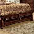 Pemberly Row Modern Solid Wood Panel Queen Bed in Brown Cherry