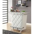 Pemberly Row Contemporary Faux Leather Tufted Bar Table in White