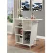 Pemberly Row Contemporary Faux Leather Tufted Bar Table in White