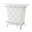 Pemberly Row Contemporary Faux Leather Tufted Bar Table in White
