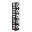 Pemberly Row Five-Tier Corner Bookshelf Bookcase in Cherry and Black Wood
