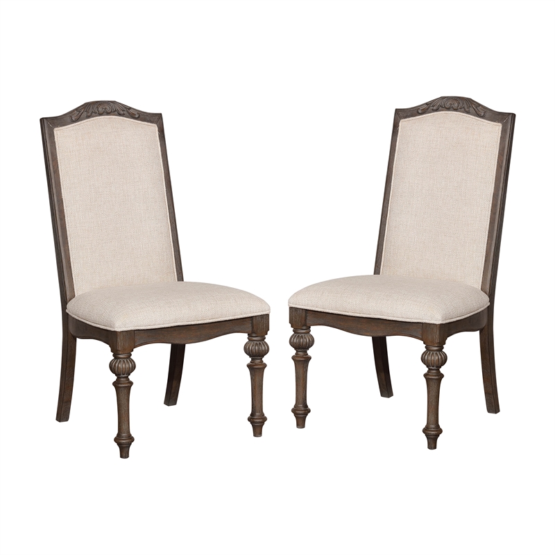 Pemberley Row Fabric Beige Dining Chair Rectangular Upholstered 22.25