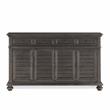 Pemberly Row Contemporary Gray-Brown Server with Wine Storage