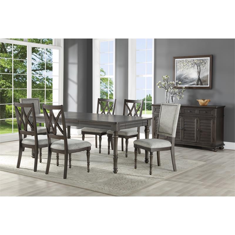 Pemberly Row Contemporary Gray-Brown Server with Wine Storage