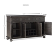 Pemberly Row Contemporary Gray-Brown Server with Wine Storage