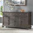 Pemberly Row Contemporary Gray-Brown Server with Wine Storage